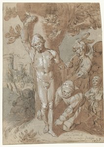 Achior est attaché à un arbre - Gerrit Pietersz. Sweelink