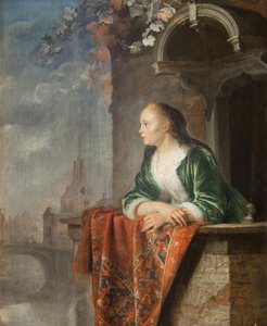 Jeune femme sur un balcon - Gerrit Dou