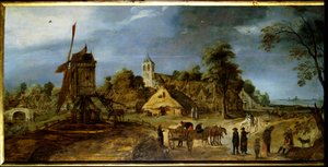 Une rue de village - Gerrit van Honthorst