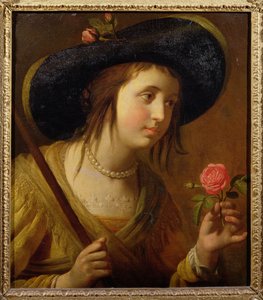 Princesse Sophia de Bohême (1630-1714), mère de George I en bergère - Gerrit van Honthorst