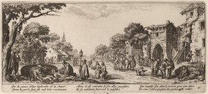 Soldats mourants au bord de la route - Gerrit van Schagen after Jacques Callot