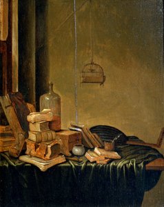 Nature morte avec des livres, 17e siècle - Gerrit van Vucht