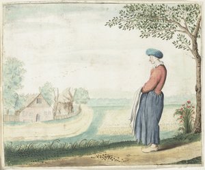 Paysanne dans un paysage