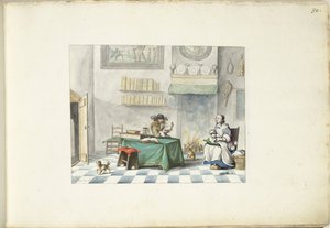Homme lisant à une dame - Gesina ter Borch (signed by artist)