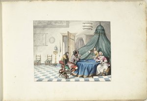 Joueurs de cartes dans un intérieur