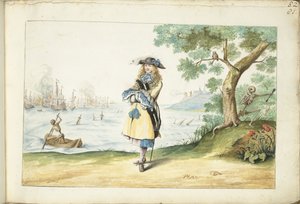 Moses ter Borch sur la côte anglaise - Gesina ter Borch (signed by artist)