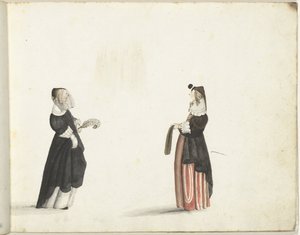 Deux femmes debout de profil