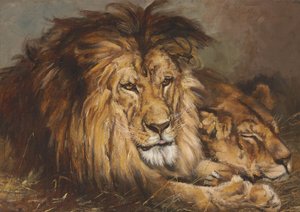 Esquisse pour "Lion et lionne au repos", 1899