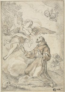 Ange apparaissant à saint Dominique - Giacinto Calandrucci