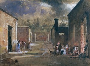 Un repas nocturne dans la maison de Sallustio à Pompéi - Giacinto Gigante