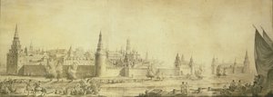 Vue panoramique du Kremlin de Moscou à la fin du 18e siècle, fin des années 1790 - Giacomo Antonio Domenico Quarenghi