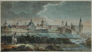 Vue de la rivière Neglinnaya et de Kitay-gorod depuis la place Petrovsky, années 1790 - Giacomo Antonio Domenico Quarenghi