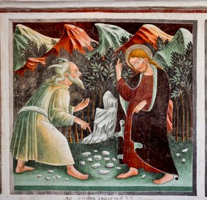 Tentations de Jésus (détail) - Giacomo Borlone de Buschis