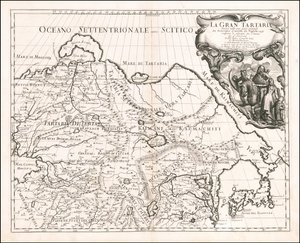 Carte de la Grande Tartarie de 1683 par Giacomo Cantelli da Vignola - Giacomo Cantelli