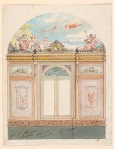 Dessin, décoration murale peinte, 1870