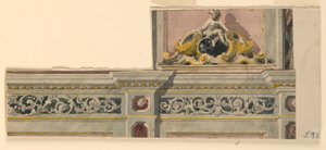 Dessin, projet de porte peinte, 1850-75