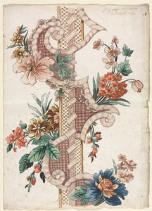 Bande florale décorative verticale