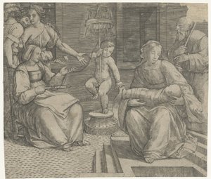 Sainte Famille avec Élisabeth et Jean-Baptiste - Giacomo Francia