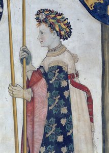 Les Neuf Preux et les Neuf Preuses, détail de Sémiramis, 1418-30