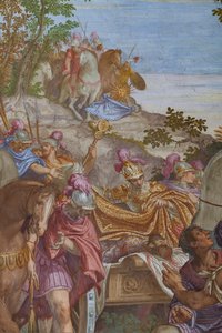 Alexandre le Grand couvrant le cadavre de Darius avec un manteau