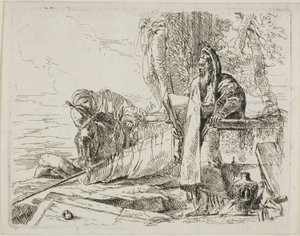 Philosophe debout et deux autres figures, de Capricci - Giambattista Tiepolo