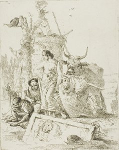 Jeunes bergers et vieil homme avec un singe, de Scherzi - Giambattista Tiepolo