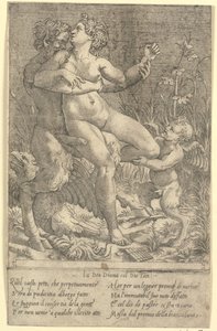Jupiter transformé en satyre et Diane - Gian Jacopo Caraglio