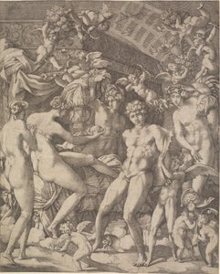 Vénus et Mars avec des amours et les trois Grâces - Gian Jacopo Caraglio