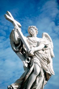 Ange portant une croix, du Ponte St Angelo, Rome, Italie, 1669 - Gian Lorenzo Bernini