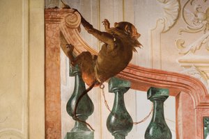 (détail) de singe, de la salle des scènes de carnaval dans la Foresteria