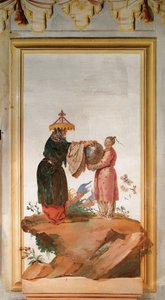 Deux figures avec un vase, de la salle chinoise dans la Foresteria - Giovanni Domenico Tiepolo