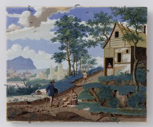 Plaque avec paysage