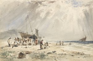 Marché aux poissons sur la plage - Giles Firman Phillips