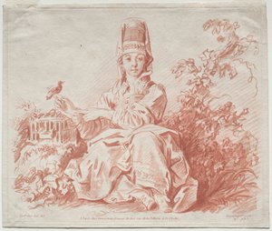 Jeune fille tenant un oiseau