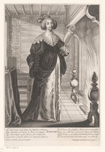 Dame dans un intérieur près du feu - Gilles Rousselet