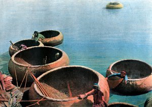 Kouffehs sur le fleuve Euphrate, vers 1890
