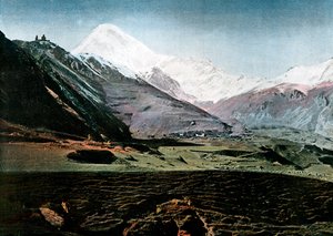 Mont Kazbek, Caucase, vers 1890