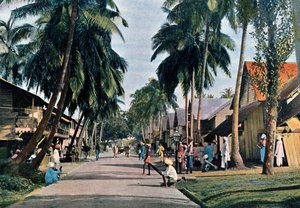 Rue à Port Blair, Îles Andaman et Nicobar, Océan Indien, vers 1890