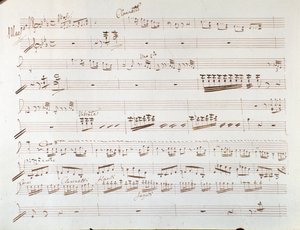 Page de partition musicale de violon pour la symphonie dans Cendrillon, ou La bonté triomphante par Gioacchino Rossini