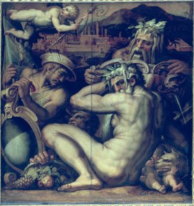 Allégorie des villes de Sansepolcro et Anghiari du plafond du Salone dei Cinquecento