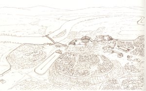 Rome antique (archaïque) : vue de la ville de Rome au VIe siècle av. - Giorgio Albertini