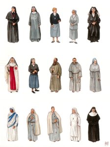 Costumes et robes de moniales et de moines au 20e siècle. - Giorgio Albertini