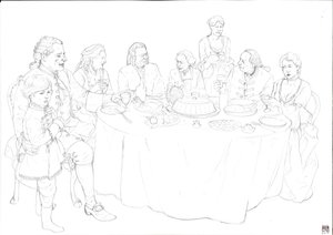 Vie quotidienne : famille de la noblesse lors d