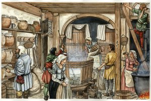 Moyen-Âge : fabrique de bière (brasserie) - Giorgio Albertini