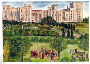 Moyen Âge : vue du Palais des papes d