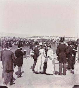 Course de spectateurs dans le parc des Cascine : Giovanni Fabbroni, le marquis Eugenio Niccolini et sa femme, la comtesse Guicciardini, L. Manara