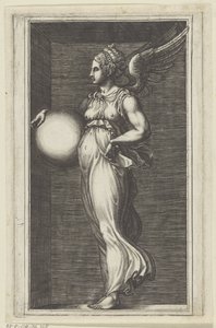 Figure allégorique avec une sphère