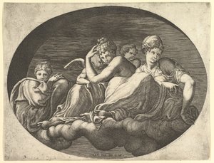 Vénus et Cupidon, deux autres déesses et un putto, d