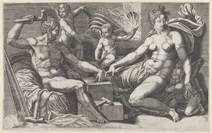 Vénus et Vulcain dans la forge de Vulcain