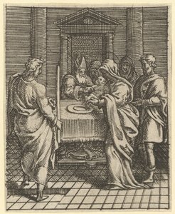 Vierge des Douleurs : La Présentation au Temple, un des neuf compartiments environnants..., avant 1575